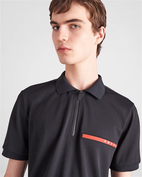 prada piqué polo shirt|White Piqué Polo Shirt .